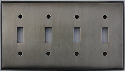 Antique Pewter Quad Toggle Forged Switchplate