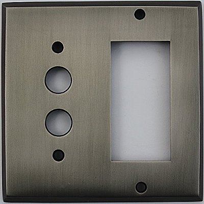 Antique Pewter Pushbutton / GFCI Forged Switchplate