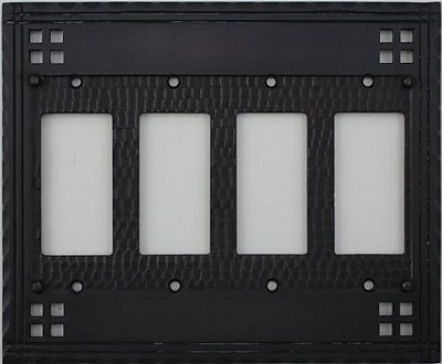 Craftsman Quad GFCI Forged Switchplate