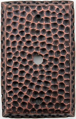 Hammered Copper Forged Single Cable Forged Switchplate