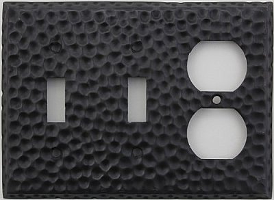 Hammered Black Forged Double Toggle / Single Duplex Switchplate