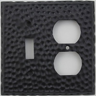 Hammered Black Forged Single Toggle/ Single Duplex Forged Switchplate