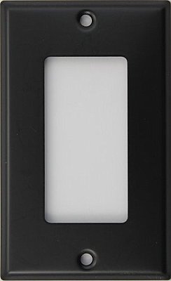 Matte Black Stamped Single GFCI Switchplate / Cover Plate