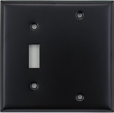Matte Black Stamped Single Toggle/Single Blank Switchplate / Cover Plate