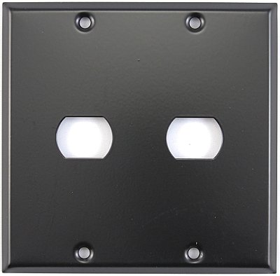 Matte Black Stamped Double Despard Opening / Two Gang Switchplate / Cover Plate