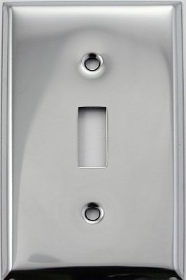 Polished Stainless Steel Stamped Single Toggle Switchplate / Cover Plate
