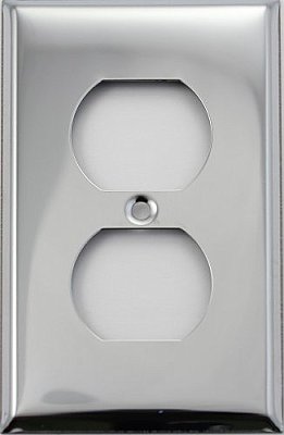 Polished Stainless Steel Stamped Single Duplex Switchplate / Cover Plate
