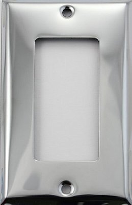Polished Stainless Steel Stamped Single GFCI Switchplate / Cover Plate