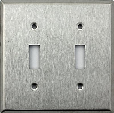 Satin Stainless Double Toggle Switchplate