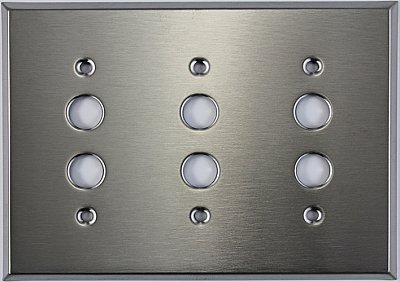 Satin Stainless Triple Pushbutton Switchplate