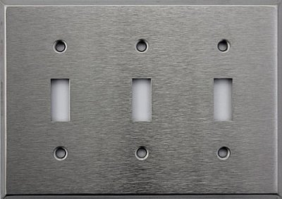 Satin Stainless Triple Toggle Switchplate