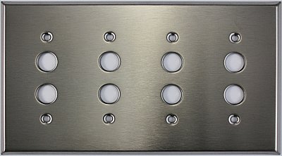 Satin Stainless Quad Pushbutton Switchplate