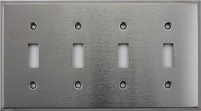 Satin Stainless Quad Toggle Switchplate