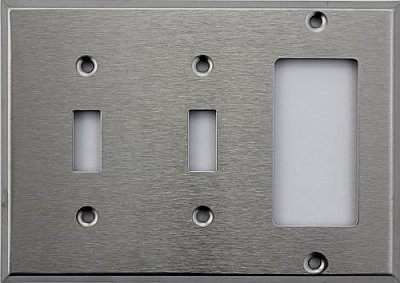 Satin Stainless Double Toggle / Single GFCI Switchplate