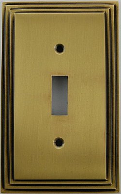 Deco Antique Brass Single Toggle Forged Switchplate