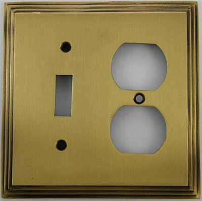 Deco Antique Brass Single Toggle/ Single Duplex Forged Switchplate