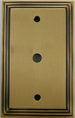 Deco Antique Brass Single Cable Forged Switchplate