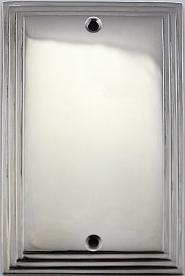 Deco Polished Nickel Single Blank Forged Switchplate