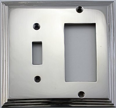 Deco Polished Nickel Toggle / GFCI Forged Switchplate