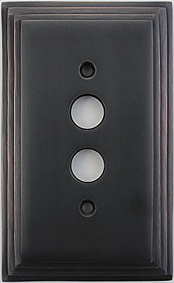 Deco Oil Rubbed Bronze Single Pushbutton Forged Switchplate