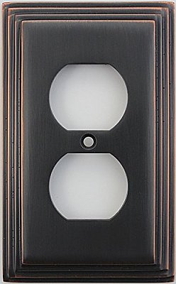 Deco Oil Rubbed Bronze Single Duplex Forged Switchplate