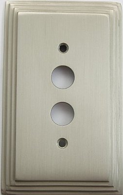 Deco Satin Nickel Single Pushbutton Forged Switchplate