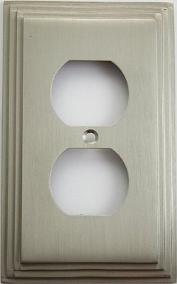 Deco Satin Nickel Single Duplex Forged Switchplate