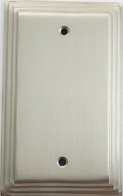 Deco Satin Nickel Single Blank Forged Switchplate