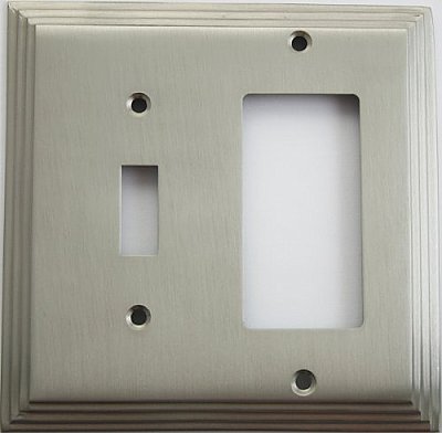 Deco Satin Nickel Toggle / GFCI Forged Switchplate