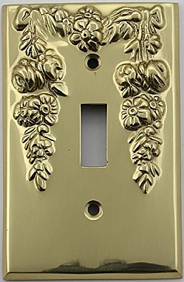 Festoon Polished Brass Single Toggle Forged Switchplate