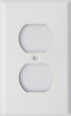 Smooth White Single Duplex Switchplate, Stamped Steel