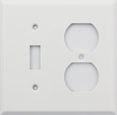 Smooth White Toggle / Duplex Switchplate, Stamped Steel