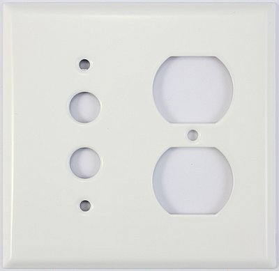 Smooth White Duplex / GFCI Switchplate, Stamped Steel