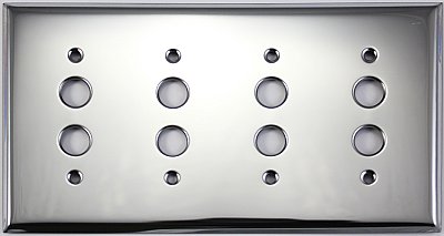Polished Chrome Quad Pushbutton Switchplate