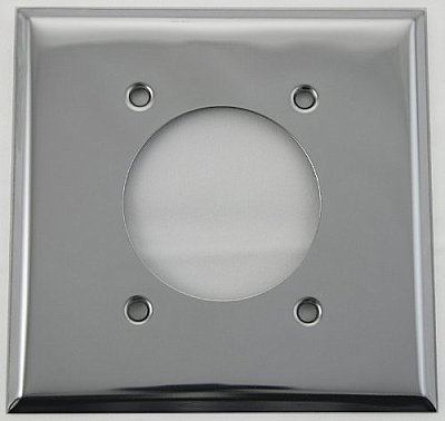 Polished Chrome Wallplate for Dryer Opening / Two Gang