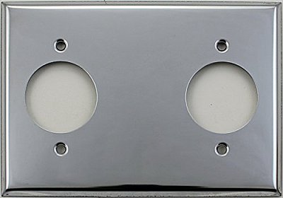 Polished Chrome Two Locking 40 amp Outlets / Three Gang
