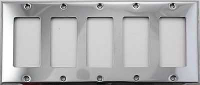 Polished Chrome 5 GFCI Switchplate