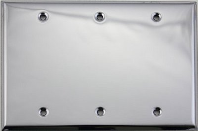 Polished Chrome Triple Blank Switchplate