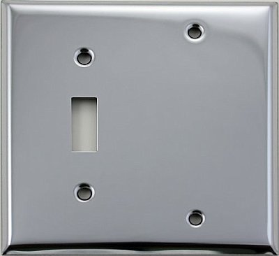 Polished Chrome Single Toggle/Single Blank Switchplate