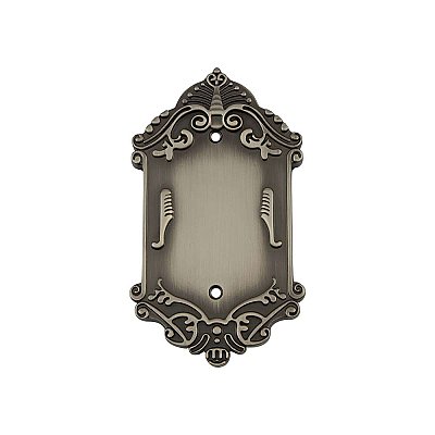Solid Brass Victorian Switchplate - Antique Pewter - Single Blank