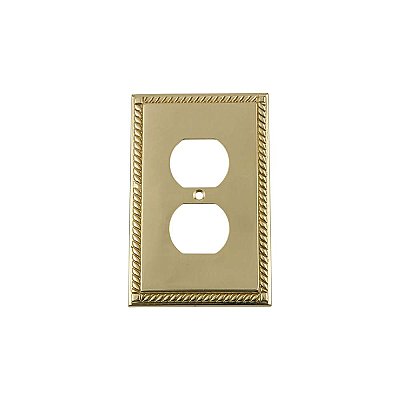 Solid Brass Rope Switchplate - Unlacquered Polished Brass - Single Duplex