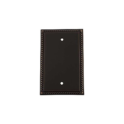 Solid Brass Rope Switchplate - Timeless Bronze - Single Blank