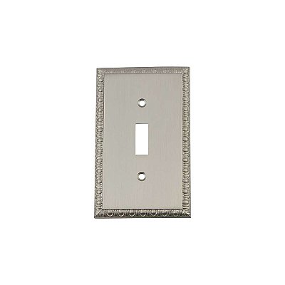 Solid Brass Egg & Dart Switchplate - Satin Nickel - Single Toggle