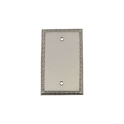 Solid Brass Egg & Dart Switchplate - Satin Nickel - Single Blank