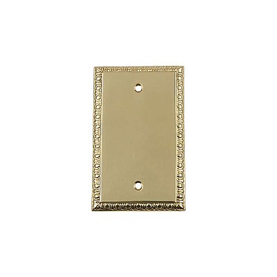 Solid Brass Egg & Dart Switchplate - Polished Brass - Single Blank