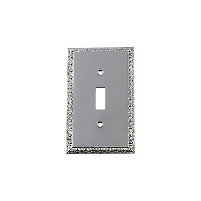 Solid Brass Egg & Dart Switchplate - Bright Chrome - Single Toggle