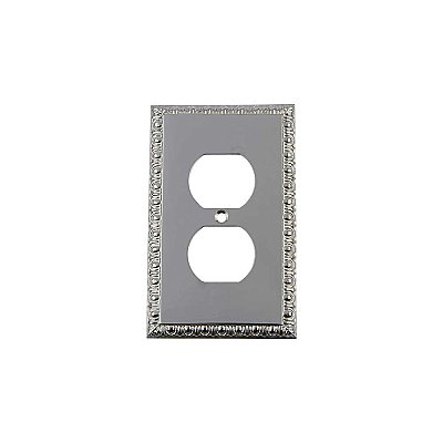 Solid Brass Egg & Dart Switchplate - Bright Chrome - Single Duplex