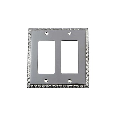 Solid Brass Egg & Dart Switchplate - Bright Chrome - Double GFCI