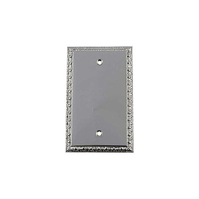 Solid Brass Egg & Dart Switchplate - Bright Chrome - Single Blank