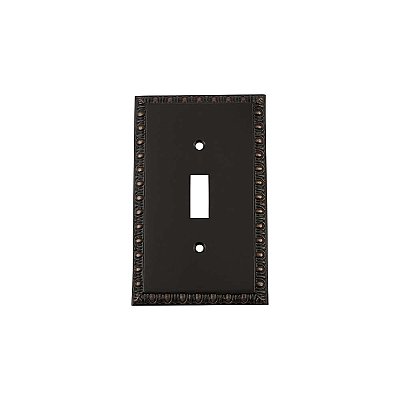Solid Brass Egg & Dart Switchplate - Timeless Bronze - Single Toggle